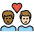 Couple With Heart Man Man Medium Dark Skin Tone Light Skin Tone Emoji from OpenMoji Set