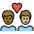 Couple With Heart Man Man Medium Dark Skin Tone Medium Light Skin Tone Emoji from OpenMoji Set