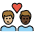 Couple With Heart Man Man Medium Light Skin Tone Dark Skin Tone Emoji from OpenMoji Set