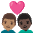 Couple With Heart Man Man Medium Skin Tone Dark Skin Tone Emoji from Noto Emoji Set