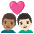 Couple With Heart Man Man Medium Skin Tone Light Skin Tone Emoji from Noto Emoji Set