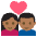 Couple With Heart Medium Dark Skin Tone Emoji from EmojiTwo Colors Set