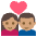 Couple With Heart Medium Skin Tone Emoji from EmojiTwo Colors Set