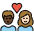 Couple With Heart Person Person Dark Skin Tone Light Skin Tone Emoji from OpenMoji Set