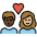 Couple With Heart Person Person Dark Skin Tone Medium Light Skin Tone Emoji from OpenMoji Set