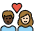 Couple With Heart Woman Man Dark Skin Tone Light Skin Tone Emoji from OpenMoji Set