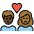 Couple With Heart Woman Man Dark Skin Tone Medium Dark Skin Tone Emoji from OpenMoji Set