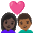 Couple With Heart Woman Man Dark Skin Tone Medium Dark Skin Tone Emoji from Noto Emoji Set