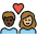 Couple With Heart Woman Man Dark Skin Tone Medium Light Skin Tone Emoji from OpenMoji Set