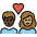 Couple With Heart Woman Man Dark Skin Tone Medium Skin Tone Emoji from OpenMoji Set