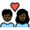 Couple With Heart Woman Man Dark Skin Tone Emoji from OpenMoji Set