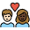 Couple With Heart Woman Man Light Skin Tone Dark Skin Tone Emoji from OpenMoji Set