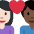 Couple With Heart Woman Man Light Skin Tone Dark Skin Tone Emoji from Twemoji Set
