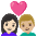 Couple With Heart Woman Man Light Skin Tone Medium Light Skin Tone Emoji from Noto Emoji Set