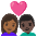 Couple With Heart Woman Man Medium Dark Skin Tone Dark Skin Tone Emoji from Noto Emoji Set