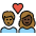 Couple With Heart Woman Man Medium Dark Skin Tone Dark Skin Tone Emoji from OpenMoji Set