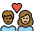 Couple With Heart Woman Man Medium Dark Skin Tone Medium Light Skin Tone Emoji from OpenMoji Set