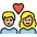 Couple With Heart Woman Man Medium Light Skin Tone Emoji from OpenMoji Set