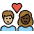Couple With Heart Woman Man Medium Light Skin Tone Dark Skin Tone Emoji from OpenMoji Set