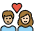 Couple With Heart Woman Man Medium Light Skin Tone Light Skin Tone Emoji from OpenMoji Set