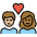 Couple With Heart Woman Man Medium Light Skin Tone Medium Dark Skin Tone Emoji from OpenMoji Set