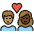 Couple With Heart Woman Man Medium Skin Tone Dark Skin Tone Emoji from OpenMoji Set