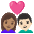 Couple With Heart Woman Man Medium Skin Tone Light Skin Tone Emoji from Noto Emoji Set