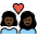 Couple With Heart Woman Woman Dark Skin Tone Emoji from OpenMoji Set
