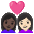 Couple With Heart Woman Woman Dark Skin Tone Light Skin Tone Emoji from Noto Emoji Set
