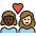 Couple With Heart Woman Woman Dark Skin Tone Light Skin Tone Emoji from OpenMoji Set