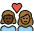 Couple With Heart Woman Woman Dark Skin Tone Medium Dark Skin Tone Emoji from OpenMoji Set