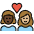 Couple With Heart Woman Woman Dark Skin Tone Medium Light Skin Tone Emoji from OpenMoji Set