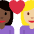 Couple With Heart Woman Woman Dark Skin Tone Medium Light Skin Tone Emoji from Twemoji Set