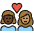 Couple With Heart Woman Woman Dark Skin Tone Medium Skin Tone Emoji from OpenMoji Set
