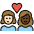 Couple With Heart Woman Woman Light Skin Tone Dark Skin Tone Emoji from OpenMoji Set