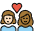 Couple With Heart Woman Woman Light Skin Tone Medium Dark Skin Tone Emoji from OpenMoji Set