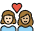 Couple With Heart Woman Woman Light Skin Tone Medium Light Skin Tone Emoji from OpenMoji Set