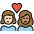 Couple With Heart Woman Woman Light Skin Tone Medium Skin Tone Emoji from OpenMoji Set