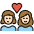 Couple With Heart Woman Woman Light Skin Tone Emoji from OpenMoji Set