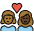 Couple With Heart Woman Woman Medium Dark Skin Tone Dark Skin Tone Emoji from OpenMoji Set