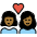 Couple With Heart Woman Woman Medium Dark Skin Tone Emoji from OpenMoji Set