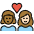 Couple With Heart Woman Woman Medium Dark Skin Tone Light Skin Tone Emoji from OpenMoji Set