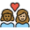 Couple With Heart Woman Woman Medium Dark Skin Tone Medium Light Skin Tone Emoji from OpenMoji Set
