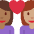 Couple With Heart Woman Woman Medium Dark Skin Tone Medium Skin Tone Emoji from Twemoji Set