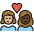 Couple With Heart Woman Woman Medium Light Skin Tone Dark Skin Tone Emoji from OpenMoji Set