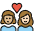 Couple With Heart Woman Woman Medium Light Skin Tone Light Skin Tone Emoji from OpenMoji Set