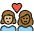 Couple With Heart Woman Woman Medium Light Skin Tone Medium Dark Skin Tone Emoji from OpenMoji Set