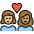 Couple With Heart Woman Woman Medium Light Skin Tone Medium Skin Tone Emoji from OpenMoji Set