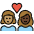 Couple With Heart Woman Woman Medium Skin Tone Dark Skin Tone Emoji from OpenMoji Set