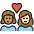 Couple With Heart Woman Woman Medium Skin Tone Light Skin Tone Emoji from OpenMoji Set